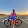 サイクリング服セットアガ女性サイクリング長袖のボディスーツ屋外トライアスロンサイクリングスキンスーツマカキニョ女性レーシングバイクモンキー衣料品