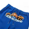 Trapstar Herren-Trainingsanzug, zweiteiliges Set, blaues Tigerkopf-Handtuch, Stickerei, gepolstertes Kapuzen-Sweatshirt mit lockerer, trendiger gepolsterter Hose, Designer-Kleidung