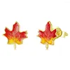 Dangle Earrings Sterling Silver S925 Fashion Autumn Leaf Pumpkin Color Dripping Scarecrow Ladies Jewelry