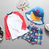 Baby Swimsuit Cartoon Print Toddler Infant Bathing Suit Long Sleeves Boys Swimwear UPF50 UV Protection Beach Pool Swimming Wear L230625