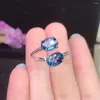 Klusterringar enkla och utsökt naturlig Topaz Ring 925 Silver Woman Exclusive Gem Look för butik