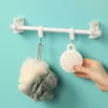 New 2Pcs Portable Punch-free Adjustable Curtain Rod Holder Clamp Hooks Self Adhesive Clothes Bracket 360 Rotation Triangle Ring Hook