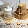 Handgemaakte natuurlijke rotan onderzetters matten voor drankjes Hittebestendige herbruikbare rieten Boho Coaster voor theekopje