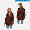 Sudaderas con capucha para mujer Sudadera de moda para mujer Manga larga Medio cuello alto Estampado con cremallera Cuello redondo Primavera Manga larga