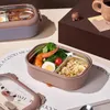 Dinnerware Sets MeyJig Lunch Box Stainless Steel Microwave Bento Healthy Storage Container 1000ML Lunchbox