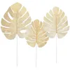 Decorative Flowers Monstera Leaves Artificial 12pcs Tropical With Stems Wedding Birthday Party (// 4 For Each Size )