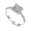 Cluster Ringen ZOCA 1CT Vierkante Moissanite Diamanten Ring 925 Sterling Zilver Belofte Bruiloft Engagement Geschenken vrouwen Fijne Sieraden