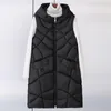 PinkyIsBlack Haute Qualité Femmes Hiver Long Gilet Coton Rembourré Chaud Survêtement Femme Dames Élégant Gilet Sans Manches