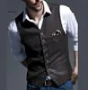 Blazers Nya klänningsvästar för män Slim Fit Mens Suit Vest Male Waistcoat Gilet Homme Casual ärmlös formell affärsjacka