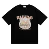 T-shirt da uomo Tessuto pesante Stampa erbacea di alta qualità Tee Top Uomo Donna T-shirt oversize Hip Hop Bla Albicocca Etichette bianche J230625