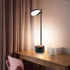 Candeeiros de mesa modernos minimalistas LED candeeiro de mesa de leitura El Room botão escurecido base laranja em pé