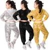 Sahne Giyim Çocuk Sapıkları Caz Dansı Modern Amigo Hip Hop Kostümü Çocuklar İçin Kız Kız Kırpma Üstü ve Pantolon Performans Kıyafetleri Giysileri