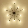 Люстры винтажные лампы для гостиной Илюминации Потолок кованый железо Luminaria e27 Dia122см H20см белая/черная люстра
