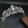 Coiffes Baroque Goutte D'eau Cristal Couronne Bandeau De Mariée Fleur Diamant Coiffure De Mariage Stall En Gros