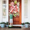 Coroa de flores decorativas para porta de natal em forma de lágrima feita à mão para jardim ao ar livre, decoração interna para pendurar em casa