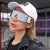 2023New One Piece Sunglasses, Women's Trend in Europe and America, Large Surrounding Frame Sunglasses, Women's Outdoor Cycling Sports Glasses