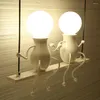 Applique murale E27 fer créatif LED dessin animé Robot lumière enfants bébé chambre d'enfant chambre chevet allée lampes