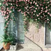 Decoratieve Bloemen Kunstmatige Thee Roos Simulatie Wijnstok Bruiloft Decoratie Planten Rotan Muur Achtergrond Thuis Kamer Decor Diy Bloem Art