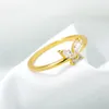 Cluster Rings Trend Girls Women Crystal Butterfly Finger-Ring Charm Simple Couple Casamento Projetado Para Jóias de Presente de Aniversário