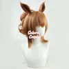 Party Supplies Anime Pretty Derby Taiki Shuttle Cosplay Short Brown Curly Heat Resistant Synthetic Hair Halloween Carnival Free Wig Cap