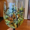 Wine Glasses Four Seasons Trees Wine Glasses Creative Printed High Legged Glass Cup For Wine Beer Cocktail Large Capacity Glass Cup Set 230625