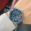 Novo 41mm 300m Dive 210.30.42.20.03.002 Relógio Mens Automático Mostrador Textura Azul Caixa de Aço Mesh Bracelete Relógios Gents TWOM Timezonewach E465