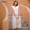 Robes Décontractées Marwin Long Simple Casual Solide Évider Pur Coton Style De Vacances Taille Haute Mode Mi-mollet Robes D'été NOUVEAU Vestidos J230625