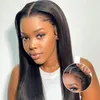 Glueless Wig Human Hair Straight 6x4 Lace Glueless Pre-Plucked HD Transparent No Glue Lace Closure Wigs