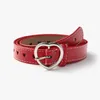 Bälten Retro Internet Celebrity Heart-Shaped Leather Buckle Metal Pink Color Belt for Women Width Fashion Accessories