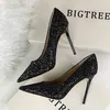 2023 Designer heels Fashion Womens Pumps High Heels Pointed Toe Sexy Nightclub Bling Heel Shoes