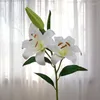 Decorative Flowers Luxury Large Victoria Lily Branch 3 Heads Real Touch Fake Home Party Wedding Decoration Flores Artificiales Room Decor