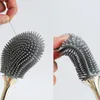 New Light luxury electroplating soft rubber golf toilet brush leak-proof base convenient sanitary brush head storage cover cleaning
