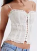 Débardeurs pour femmes Femmes Y2K Retro Frill Tank Top Spaghetti Strap Open Front Bandage Ruffle Crop Tops 2023 Summer 2000s Grunge E Girl Sexy Vest