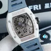 Diamond Luxury mens movement watches RM17-01 R i c h a r d Hollow Tourbillon Designer TRQU New High-end quality iced out montre wrist watch 6p
