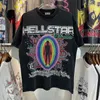 Mężczyźni i kobiety American Street HellStar ciężka T-shirt Summer Casual Loose Retro okrągła szyja Para krótkie rękawy