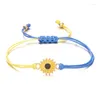 Bracelets porte-bonheur jaune bleu Ukraine pour femmes hommes fait à la main drapeau ukrainien couleur tissé chaîne Bracelet Design Couple bijoux