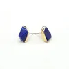 Oorknopjes 1 paar Natuursteen Eenvoudige Lapis Lazuli Oorbel Goud Kleur Legering Voor Vrouwen Trendy Festival Feest Sieraden