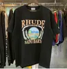 Męskie koszulki Rhude T Shirt Casual Bawełna Summer Street Board Męs