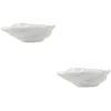 Ensembles de vaisselle 2 Pc bol à huîtres pendaison de crémaillère cadeau salade blanc céramique stockage organisateur os porcelaine service conteneur plateau