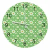 Horloges murales blanc marguerite amour vert pointeur lumineux horloge maison ornements rond silencieux salon chambre bureau décor