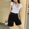 Frauen Jeans Hohe Taille Dünne Denim Shorts Bermuda Baggy Frau Mode Quaste Enge Fünf-punkt Gewaschen Sexy Weibliche Sommer