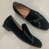 Luxus schwarze Männer Wildleder Schuhe Mode Strass Loafer Kleid Schuhe Casual Wohnungen handgemachte Slip auf Party und Hochzeit Schuhe