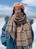 Scarves Korean Imitation Cashmere Women Scarf Winter Preppy Style Plaid Scarve Pashmina Mujer Foulard Bufanda Wrap Shawl Stoles Cachecol