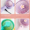 New Cartoon Animal Candy Color Mini Fan Girl Heart Holding USB Rechargeable Fan Outdoor Rope Carrying Portable Pocket Fan