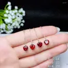 Серьги-стадера kjjeaxcmy тонкие украшения 925 Pure Silver Inlaid Natural Garnet Flame Color Женская секция в форме сердца