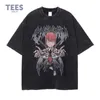 Heren T-shirts Makima Grafische T-shirts Harajuku Vintage Gewassen Anime Chains Man Tops Tees Retro Manga Korte mouw Oversized y2k Denji T-shirt J230625