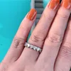 Hart Belofte ring Echt Zilver Kleur Volledige AAAAA Cz steen Verklaring Party Wedding Band Ringen voor vrouwen Bruids Sieraden