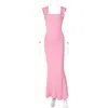 Casual klänningar elegant rosa sexiga bandage backless maxi klänningar sommarkläder för kvinnor födelsedag vestido sun chic chic