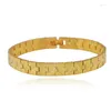 Link Armbanden MxGxFam 17.5 Cm X 9 Mm Horloge Armband Mannen Sieraden Puur Goud Kleur 24 K Euro Mode