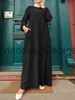 カジュアルドレスザンゼアスプリングイスラム教徒の堅い女性ドレス女性スタイリッシュなエレガントな大型ローブオン長袖Kaftan Dubai Abaya Islam Clothing X0625